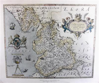 cc01087 Saxon map of Lancashire.jpg; cc01087; Saxton's map of Lancashire 1577; Map